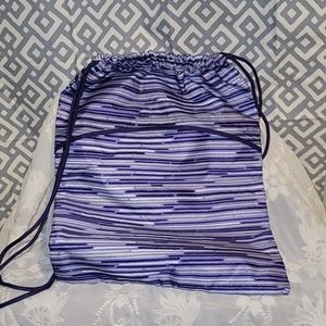 Thirty-one NWOT Purple Gray Stripe Cinch Sack